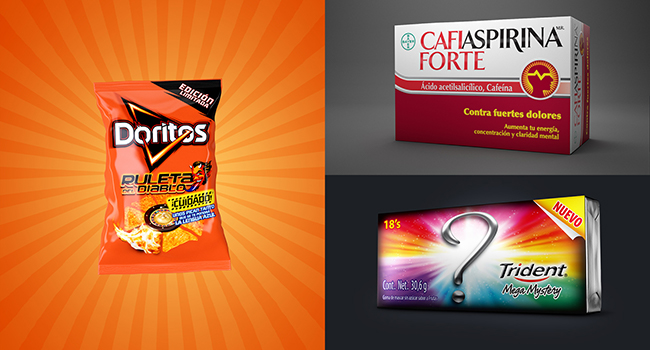 Doritos, Cafiaspirina y Trident